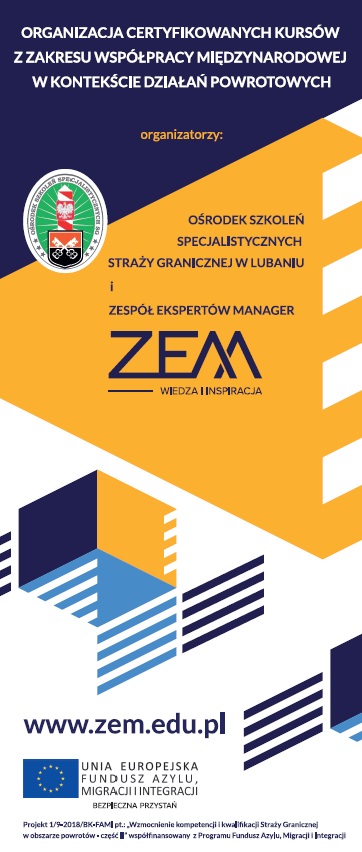 plakat dotyczący szkolenia z zakresu współpracy międzynarodowej w kontekście działań powrotowych z elementami identyfikacji i mediacji kulturowych