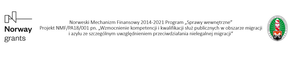 Logo Norweskiego Mechanizmu Finansowego i Ośrodka Szkoleń Specjalistycznych Straży Granicznej w Lubaniu