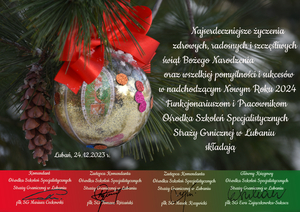 Życzenia świąteczne od Komendantów Ośrodka Szkoleń Specjalistycznych Straży Granicznej w Lubaniu