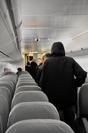 Uczniowie w samolocie