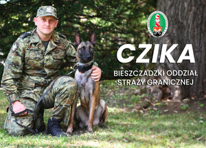FUNKCJONARIUSZ BIESZCZADZKIEGO ODDZIAŁU SG Z PSEM CZIKA 