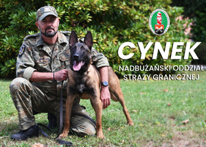 FUNKCJONARIUSZ NADBUŻAŃSKIEGO ODDZIAŁU SG Z PSEM CYNEK 