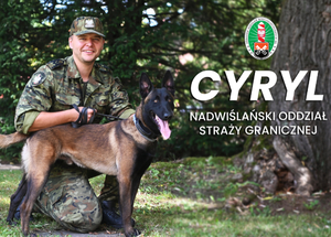 FUNKCJONARIUSZ NADWIŚLAŃSKIEGO ODDZIAŁU SG Z PSEM CYRYL 